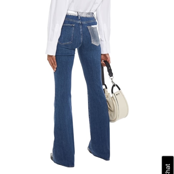 Frame Denim Denim - Frame Le High Flare Mettalic Silver jeans